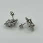 Preview: Ornament-Ohrstecker in Silberfarben – Filigranes Rosetten-Design