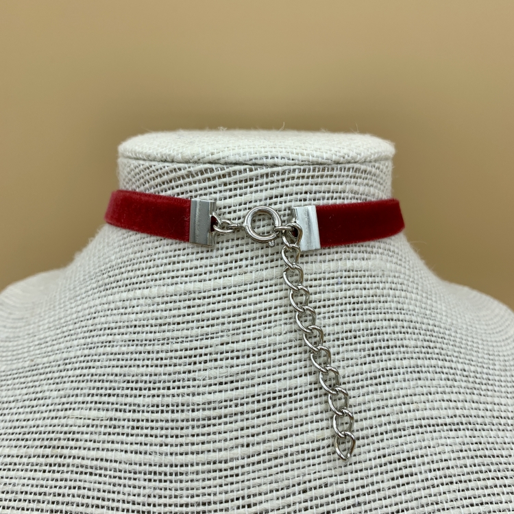 Samtband-Collier Verschluss