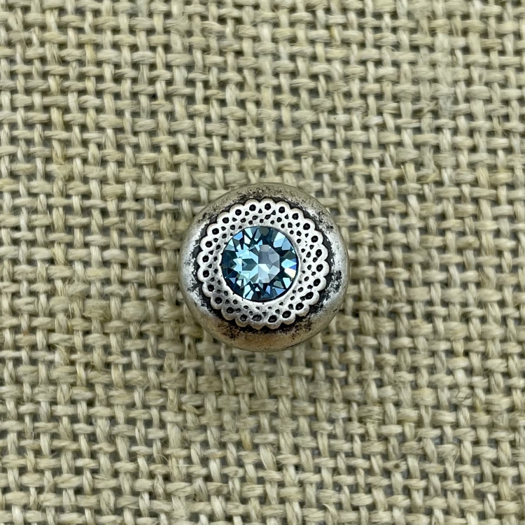 Filigraner Knopf - Aquamarine 202 | Trachtenknöpfe  und Kurzwaren