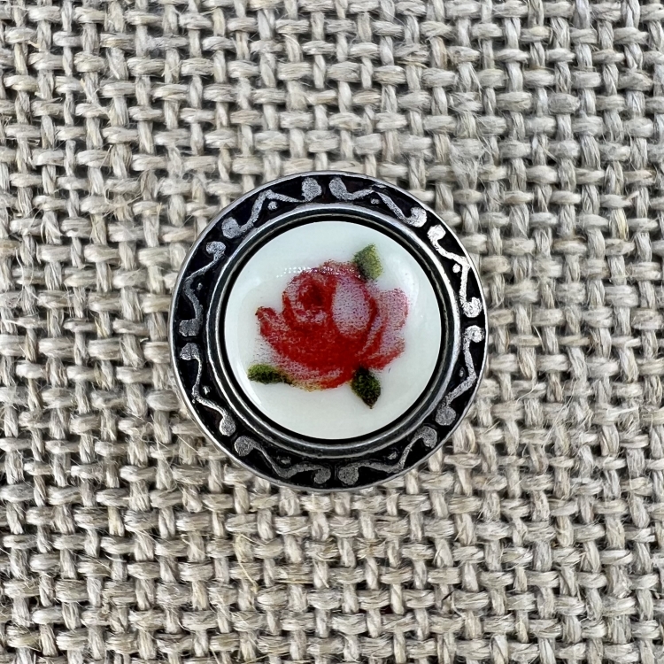 Knopf R2 mit Blumeneinlage | Dirndl- und Trachtenknöpfe