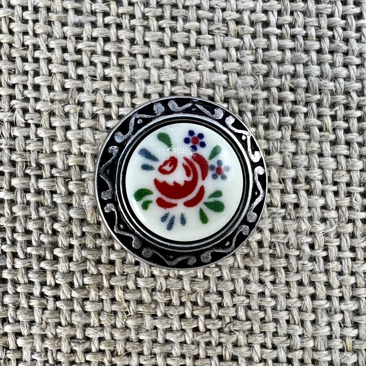 Knopf R4 mit Blumeneinlage | Dirndl- und Trachtenknöpfe