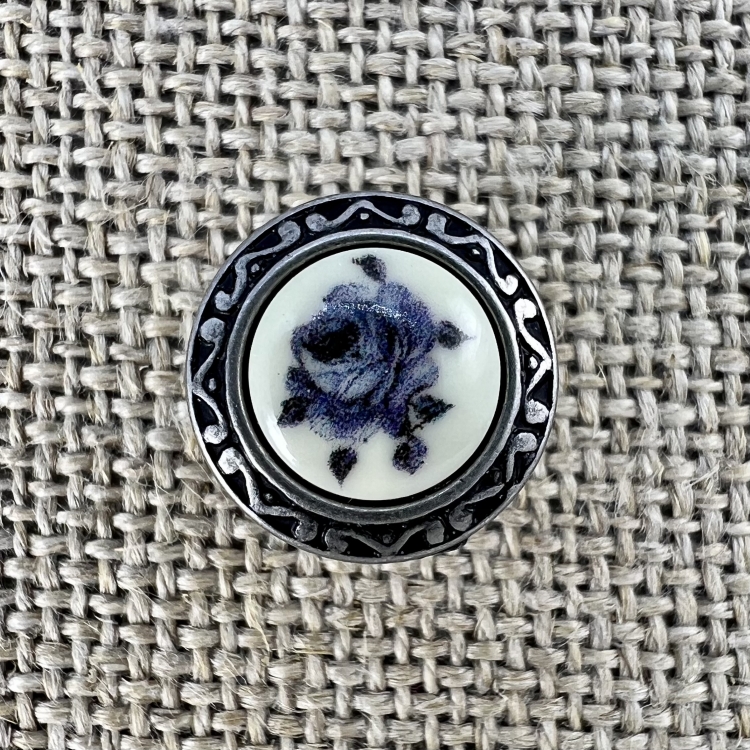 Knopf R6 mit Blumeneinlage | Dirndl- und Trachtenknöpfe