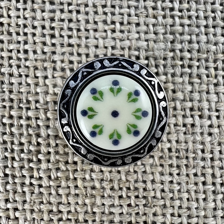 Knopf R8 mit Blumeneinlage | Dirndl- und Trachtenknöpfe