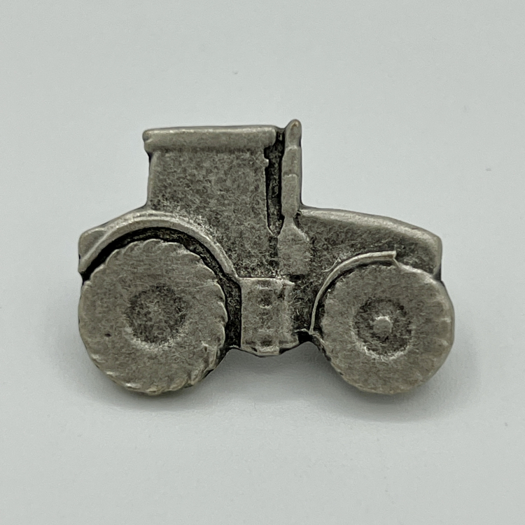 Traktor-Anstecknadel "Bulldog" im Antik-Silber-Look