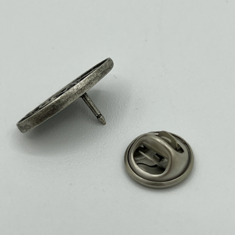 Notenschlüssel-Anstecknadel klein im Antik-Silber-Look