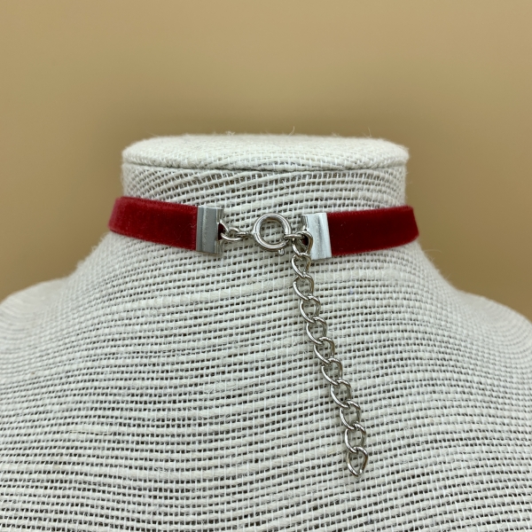 Samtband-Collier Verschluss
