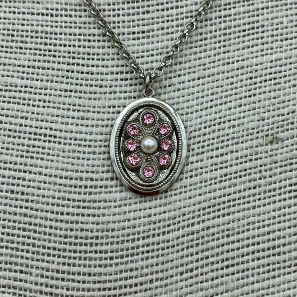 Halskette "Anne" Rosa/ Perle