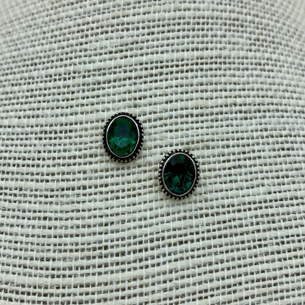 silberne Ohrstecker „Anne“ mit ovalen Swarovski®-Kristall