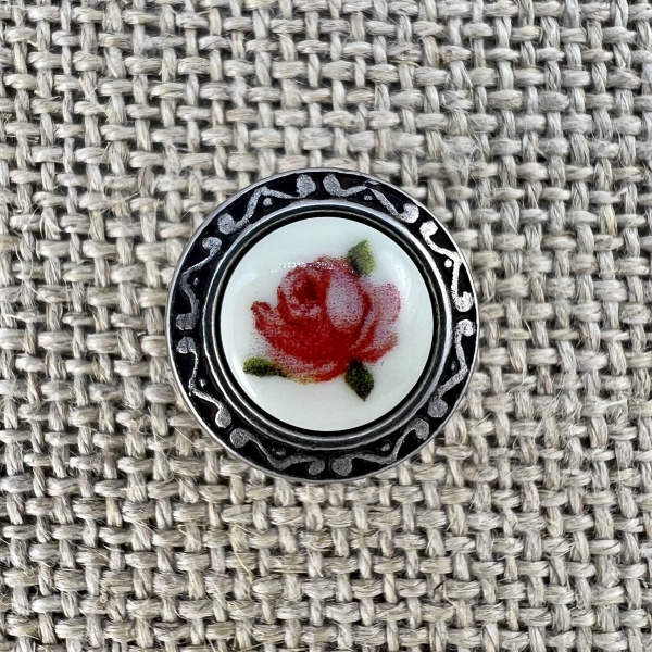 Knopf R2 mit Blumeneinlage | Dirndl- und Trachtenknöpfe