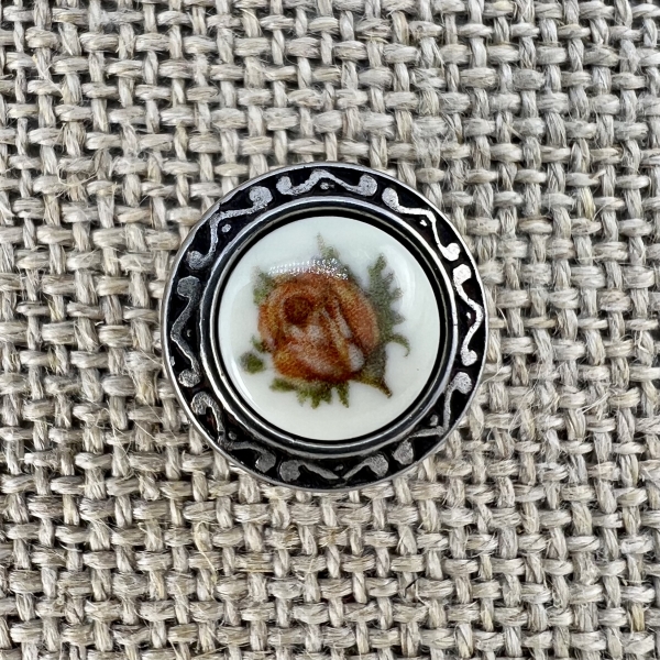 Knopf R3 mit Blumeneinlage | Dirndl- und Trachtenknöpfe