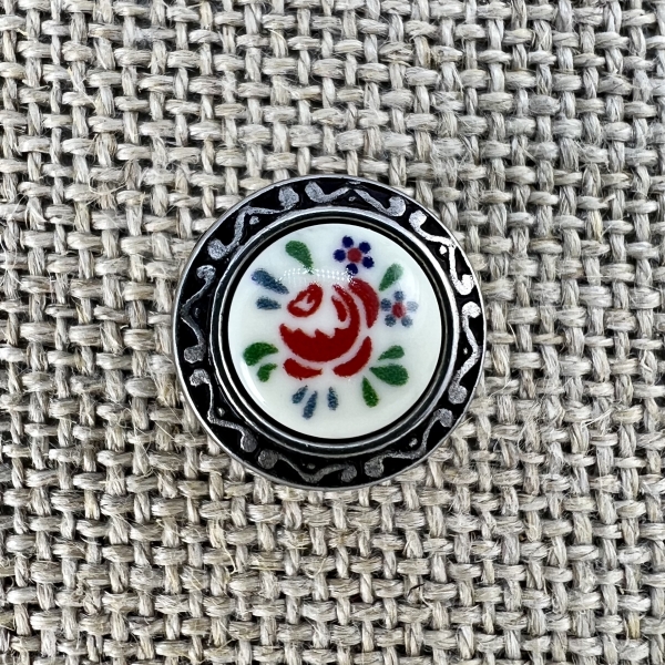 Knopf R4 mit Blumeneinlage | Dirndl- und Trachtenknöpfe
