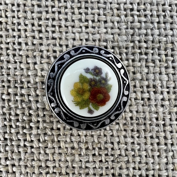Knopf R5 mit Blumeneinlage | Dirndl- und Trachtenknöpfe