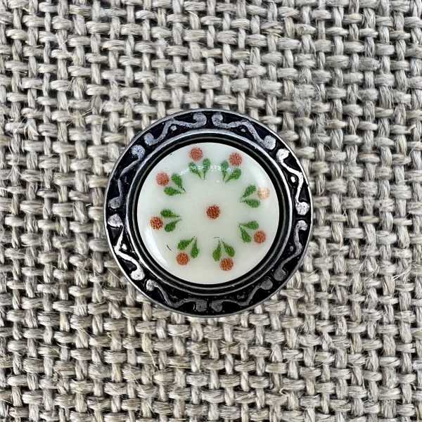 Knopf R7 mit Blumeneinlage | Dirndl- und Trachtenknöpfe