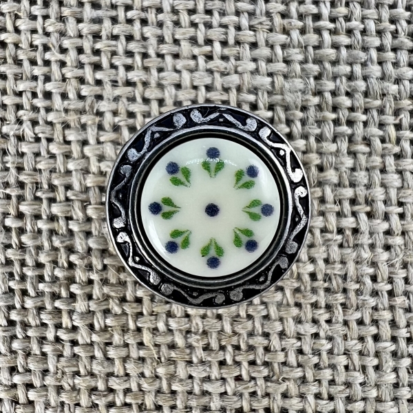 Knopf R8 mit Blumeneinlage | Dirndl- und Trachtenknöpfe