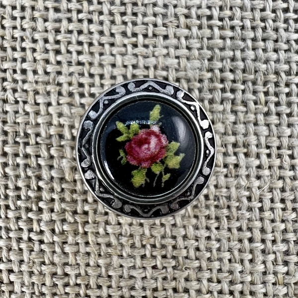 Knopf R9 mit Blumeneinlage | Dirndl- und Trachtenknöpfe