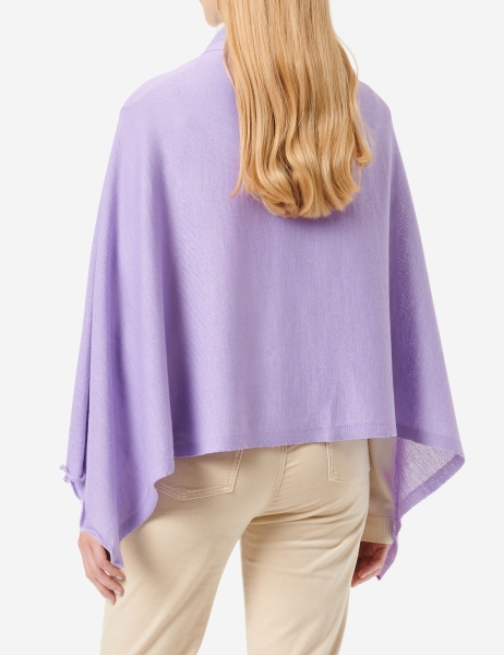 Merino-Strickstola mit Wellensaum - Flieder
