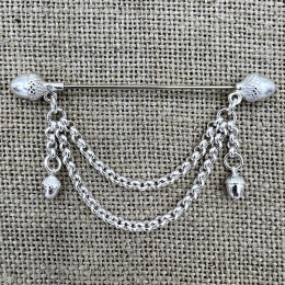 kurze Tuchnadel mit Eichel Gesamt | Trachtenschmuck und Accessoires aus Oberbayern
