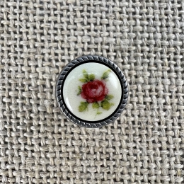 Knopf mit roter Rose | Dirndlknopf und Tracht