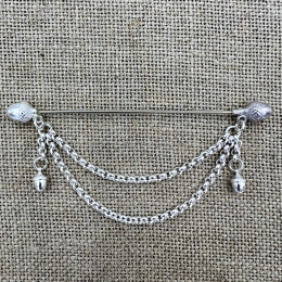 lange Tuchnadel mit Eichel Gesamt | Trachtenschmuck und Accessoires aus Oberbayern