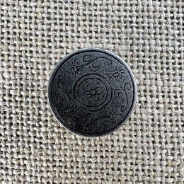 floraler Taler-Knopf - alt-silber | Trachtenschmuck und traditionelle Kurzware